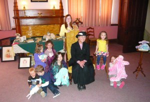 Bunny-bearing children with "Beatrix Potter" (Gretchen Sepik)