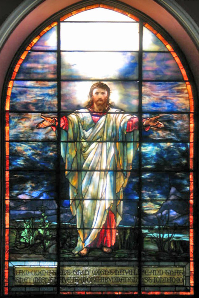 Jesus Window by Tiffany in Pullman Memorial Universalist Church